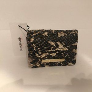 NWT Brahmin MINI KEY WALLET - ESPRESSO MIST - Genuine Leather!